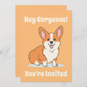 Niedliches Corgi Personalisiertes Party Einladung
