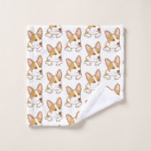 Niedliches Corgi Puppy Dog Muster Badhandtuch Set (Waschlappen)