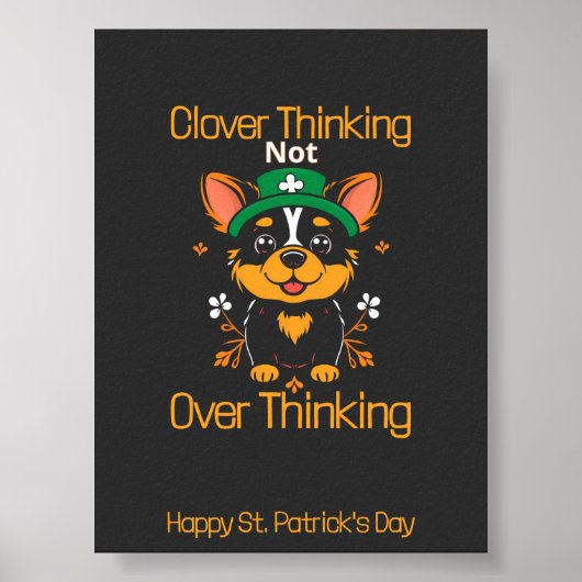 Niedliches Corgi St. Patrick's Day Poster (Vorne)