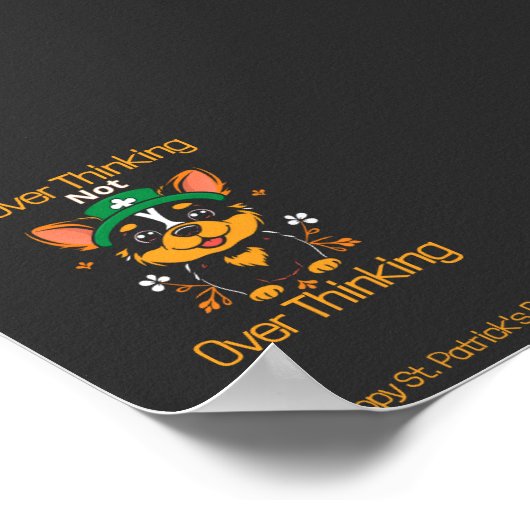 Niedliches Corgi St. Patrick's Day Poster (Ecke)