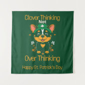 Niedliches Corgi St. Patrick's Day Tapestry Wandteppich (Vorderseite)