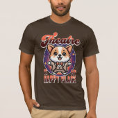 Niedliches Corgi Theater ist mein glücklicher Ort T-Shirt (Vorderseite)