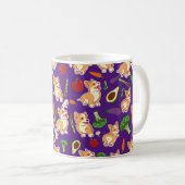 Niedliches Corgi und Gemüse Lebensmittelmuster Lil Kaffeetasse (VorderseiteRechts)
