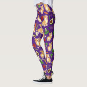 Niedliches Corgi und Gemüse Lebensmittelmuster Lil Leggings (Links)