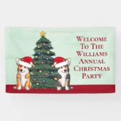 Niedliches Corgi Weihnachtsbaum Personalisiertes P Banner (Horizontal)