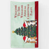 Niedliches Corgi Weihnachtsbaum Personalisiertes P Banner (Vertikal)