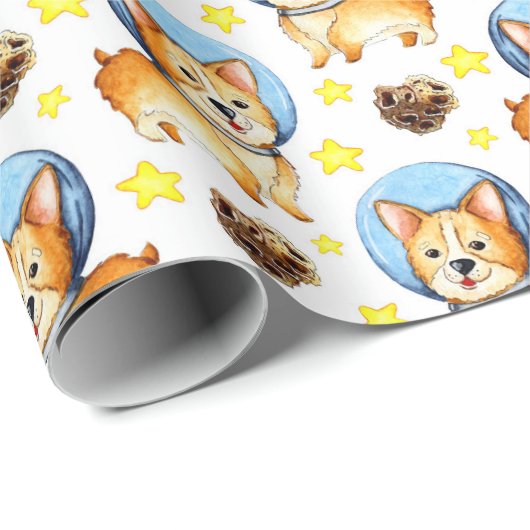 Niedliches Corgi Wrapping Paper Geschenkpapier (Rolleneckpunkt)