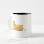 Niedliches Corgi Zweifarbige Tasse (Vorderseite Links)