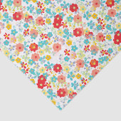 Niedliches Cornflora Rosa Aqua Seidenpapier (Ausschnitt)