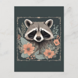 Niedliches Cottage-Raccoon Postkarte