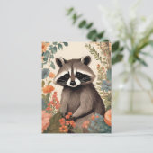 Niedliches Cottage-Raccoon Postkarte (Stehend Vorderseite)