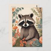 Niedliches Cottage-Raccoon Postkarte (Vorne/Hinten)
