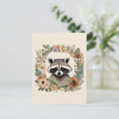 Niedliches Cottage-Raccoon Postkarte (Stehend Vorderseite)