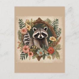 Niedliches Cottage-Raccoon Postkarte