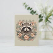 Niedliches Cottage-Raccoon Postkarte (Stehend Vorderseite)