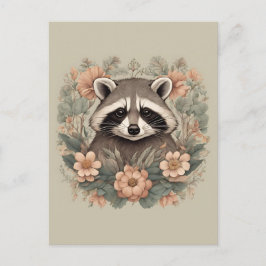 Niedliches Cottage-Raccoon Postkarte