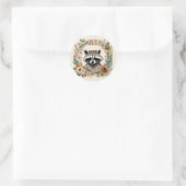 Niedliches Cottage-Raccoon Runder Aufkleber (Tasche)