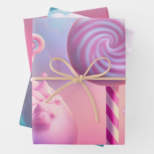 Niedliches Cotton Candy Clouds Wrapping Paper Set Geschenkpapier Set (Beispiel)