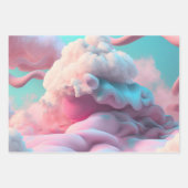 Niedliches Cotton Candy Clouds Wrapping Paper Set Geschenkpapier Set (Vorderseite 2)