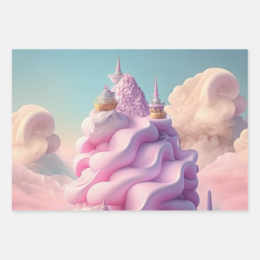 Niedliches Cotton Candy Clouds Wrapping Paper Set Geschenkpapier Set (Vorderseite)