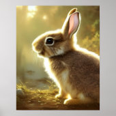 Niedliches Cottontail Wildlife Portrait Poster (Vorne)