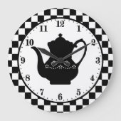 niedliches Country-Café Wort "Kunst" Große Wanduhr (Vorderseite)