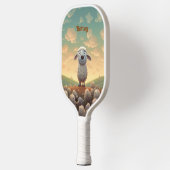 Niedliches Country Cloud Fluffy Sheep Monogram Pickleball Schläger (Links)