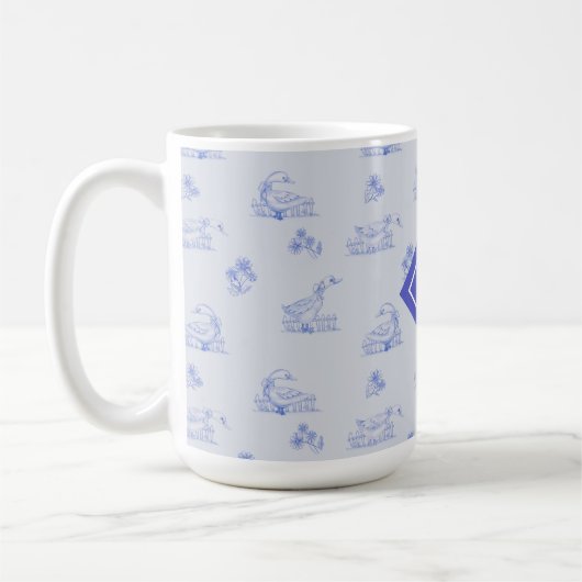 Niedliches Country Gänse Toile Muster Kaffeetasse (Links)