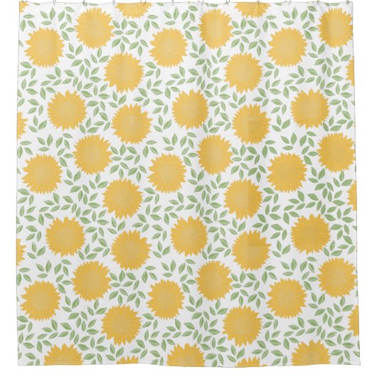 Niedliches Country Sonnenblumenmuster Duschvorhang (Vorderseite)