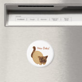 Niedliches Country Style Gelbe Katze New Baby Magnet (In Situ (Geschirrspüler))