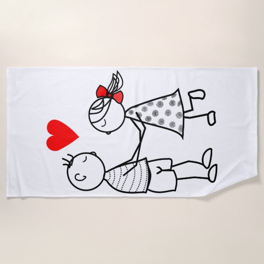 Niedliches Couple Beach Handtuch (Vorderseite)