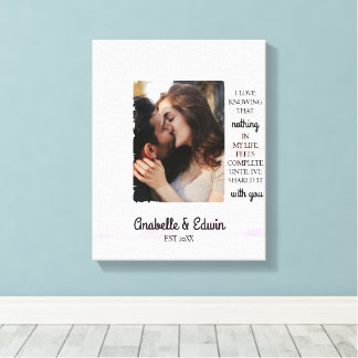 Niedliches Couple Custom Foto Leinwanddruck