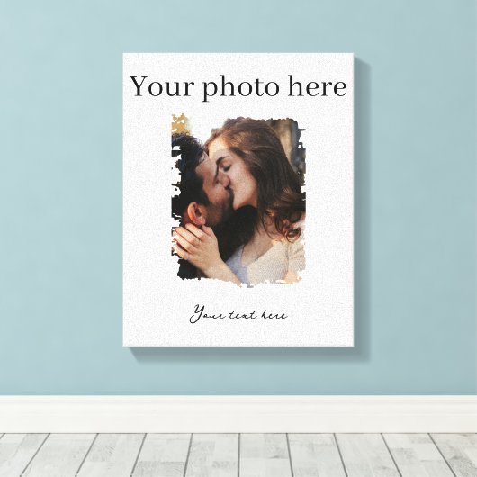 Niedliches Couple Custom Foto Leinwanddruck (Insitu (Holzboden))