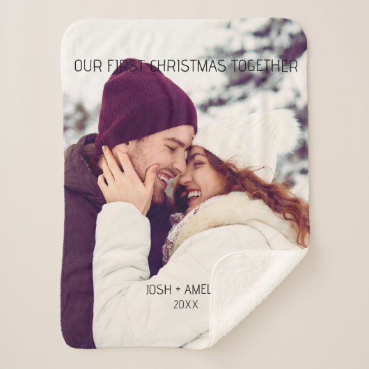 Niedliches Couple Custom Foto Sherpadecke (Vorderseite)