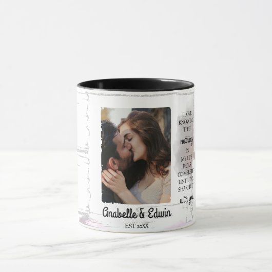 Niedliches Couple Custom Foto Tasse (Zentrum)