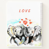 Niedliches Couple Elephant Notebook Notizblock (Rückseite)