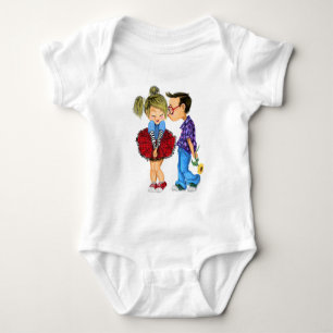 Niedliches Couple Funny Baby Bodysuit Strampler