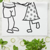 Niedliches Couple Kitchtuch Liebe Geschirrtuch (Gefaltet)