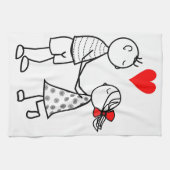 Niedliches Couple Kitchtuch Liebe Geschirrtuch (Horizontal)