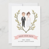 Niedliches Couple-Portrait Moderne Save the Date-K (Vorderseite)