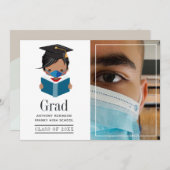 Niedliches Covid-19 Boy Abschluss Foto Ankündigung (Vorne/Hinten)