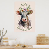 Niedliches Cow-Kinderzimmer-Poster Poster (Küche)