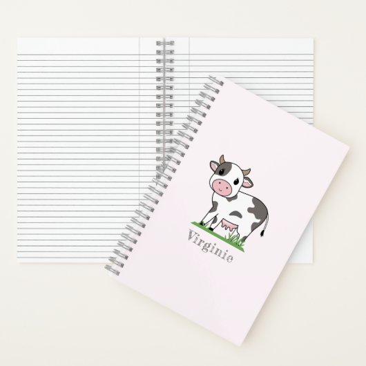 Niedliches Cow Pink Notebook Notizblock (Innen)