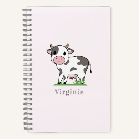 Niedliches Cow Pink Notebook Notizblock (Vorderseite)