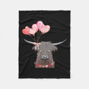 Niedliches Cow Valentine Tagesdesign mit Herzloone Fleecedecke