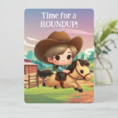 Niedliches Cowboy-Kind Einladung (Stehend Vorderseite)