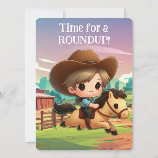 Niedliches Cowboy-Kind Einladung
