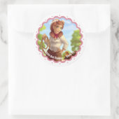 Niedliches Cowgirl anpassbar Runder Aufkleber (Tasche)