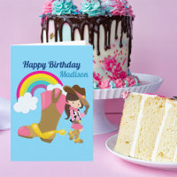 Niedliches Cowgirl Happy Birthday