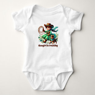 Niedliches Cowgirl-Training für anpassbare Mädchen Baby Strampler